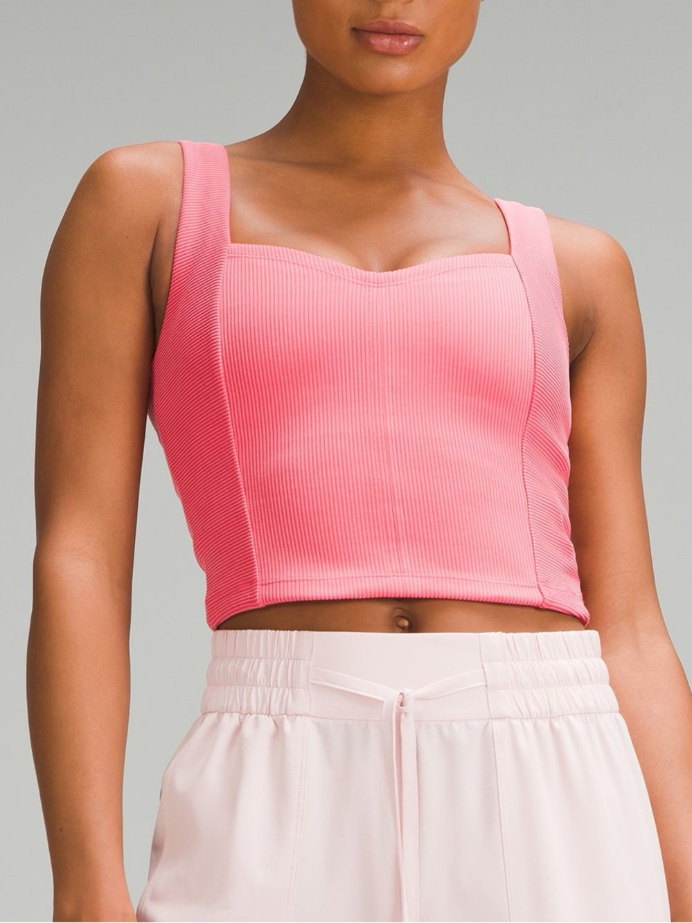 Lululemon Ribbed Softstreme Sweetheart Tank Top in Glaze Pink Size S